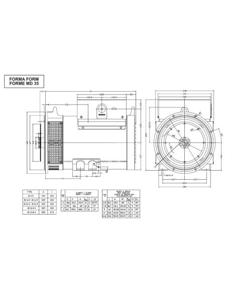 Zanardi THREE-PHASE AC Alternator WITH BRUSH AND MIXING ADJUSTMENT, 4 POLES, 1500- REV/MIN.