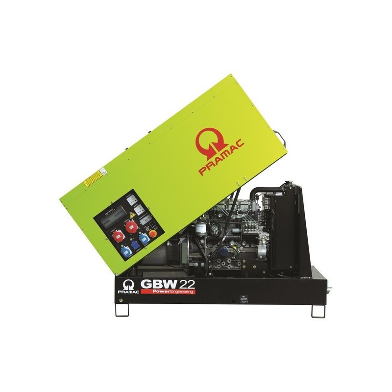 PRAMAC GBW22P Gruppo Elettrogeno MCP Trifase 17.6KW Cofanato con quadro comando manuale PRAMAC GBW22P Gruppo Elettrogeno MCP Trifase 17.6KW Cofanato con quadro comando manuale