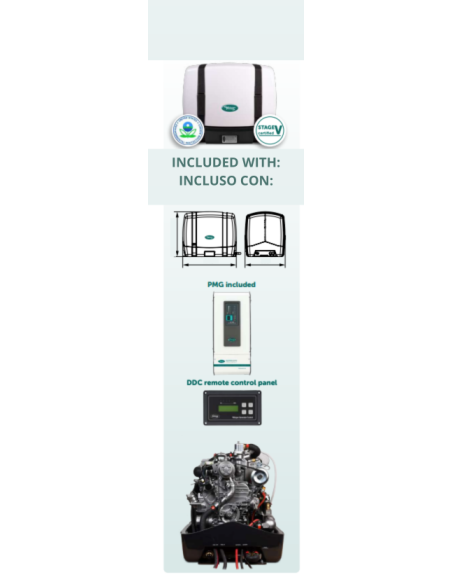 WHISPER M-GV12 PICCOLO SINGLE-PHASE MARINE GENERATOR 12KVA INVERTER STAGE V