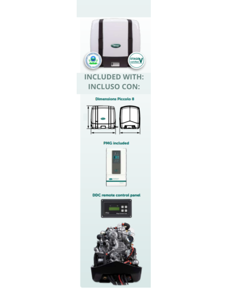 WHISPER M-GV8 PICCOLO SINGLE-PHASE MARINE GENERATOR 8KVA INVERTER STAGE V