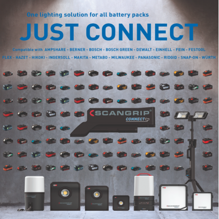 SCANGRIP AREA 10 CONNECT da 10.000 Lumen - Batteria 18V/20V