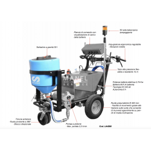LARIUS ECO K21 TRACCIALINEE A BATTERIA - POMPA A PISTONE