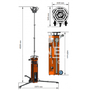 luxtower luxs11 light tower led ip65 6x80w