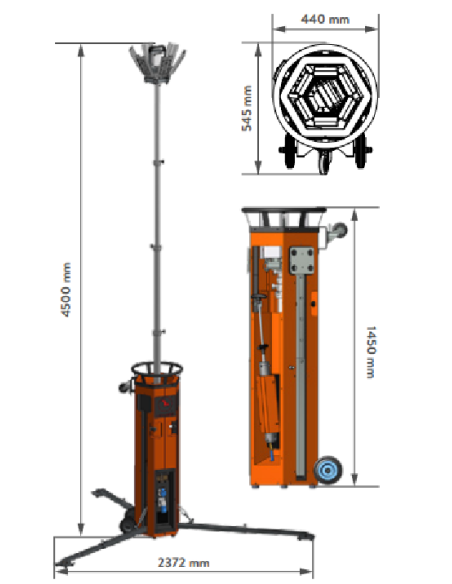 LUXTOWER LUXS11 Torre Faro LED IP65 6x80W
