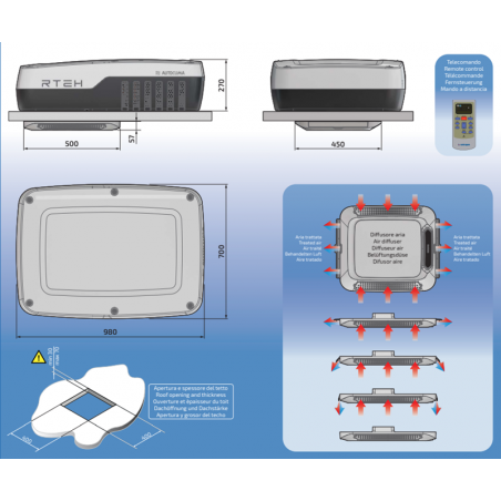 AUTOCLIMA RTEH18 Condizionatore Veicolare 2100W con Pompa di calore