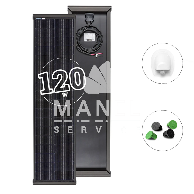 MOSCATELLI 120W SLIM BLACK BOOST Solar Panel 9.5Kg MOSCATELLI 120W SLIM BLACK BOOST Solar Panel 9.5Kg