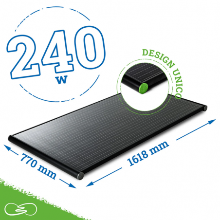 MOSCATELLI 240W BLACK BOOST Pannello Solare 14.5Kg