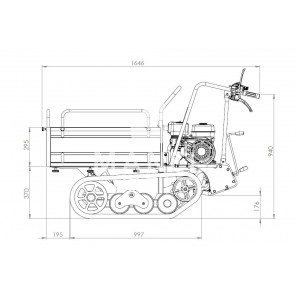 MCH M350 GX MOTOCARRIOLA CINGOLATA CON CASSONE ESTENDIBILE 350 Kg