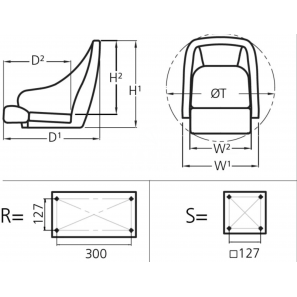 Vetus Seat Master Sedile per Barche in acciaio Bianco