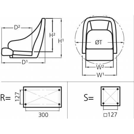 Vetus Seat Master Sedile per Barche in acciaio Bianco