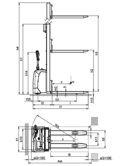 PRAMAC LIFTER GX12-35EVO GEL24V-105Ah Electric Stacker
