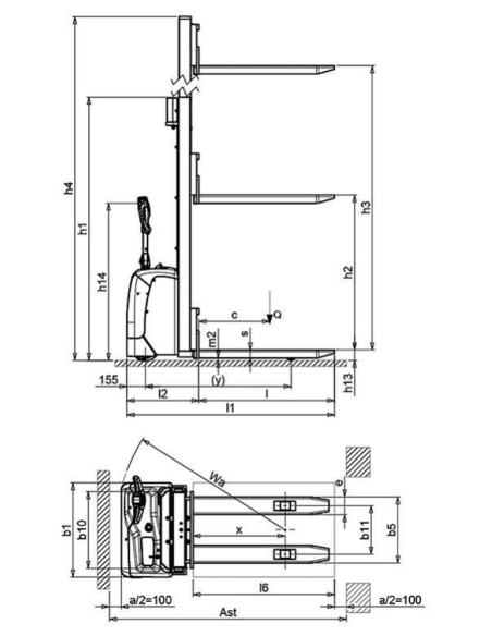 PRAMAC LIFTER GX12-42EVO GEL24V-105Ah Electric Stacker