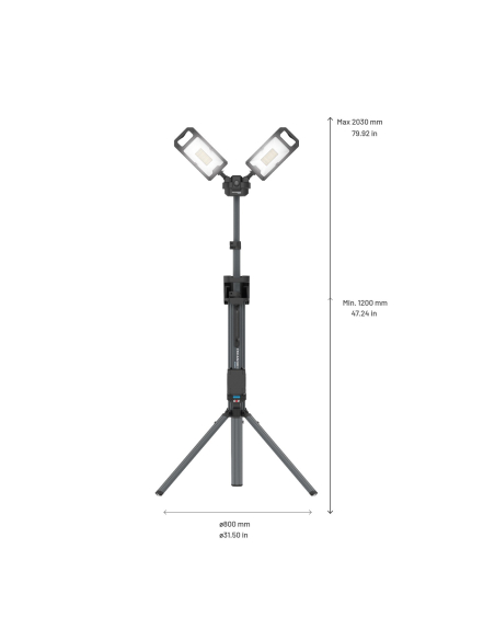 SCANGRIP TOWER 8 CONNECT LED projector 8000 lumens with tripod and 18V/20V batteries