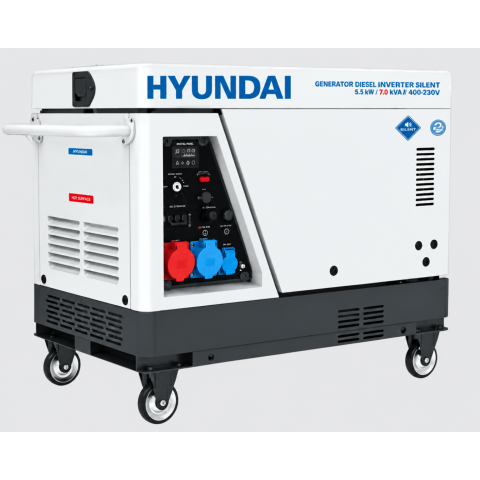 Hyundai SCD8500iS 8kW Silent Diesel Generator with Wheels